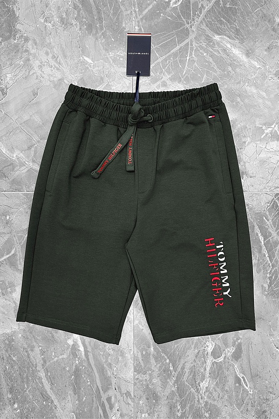 Тёмно-зелёные мужские шорты Tommy Hilfiger