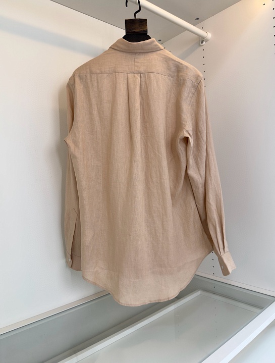 Льняная рубашка Polo Ralph Lauren pony-embroidered - Beige