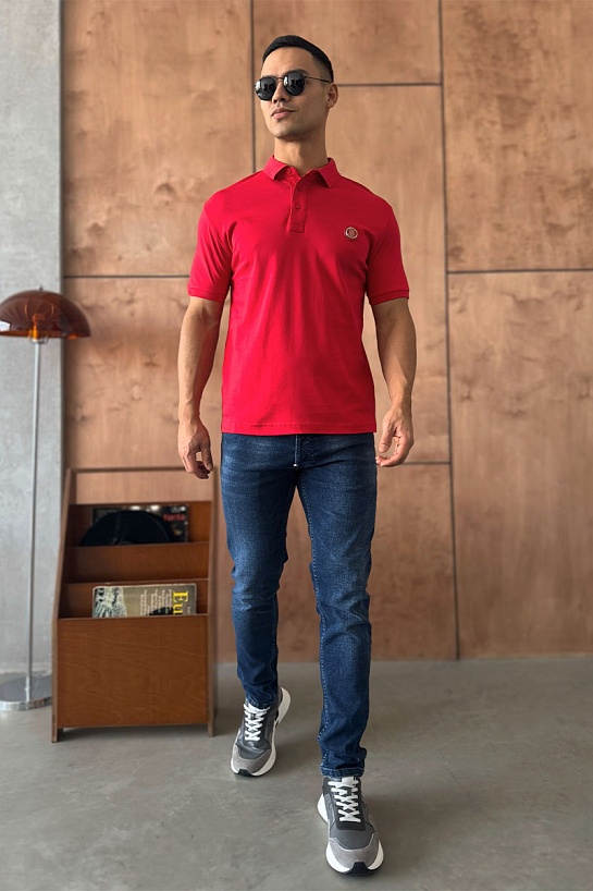 Мужское поло Burberry TB - Red
