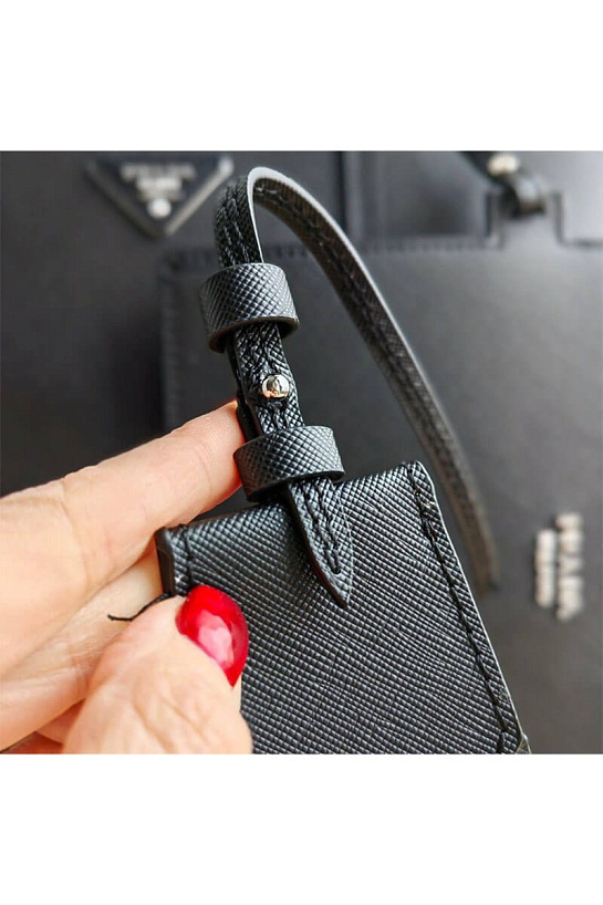 Кожаная сумка-шоппер Prada 34x27 см - Black