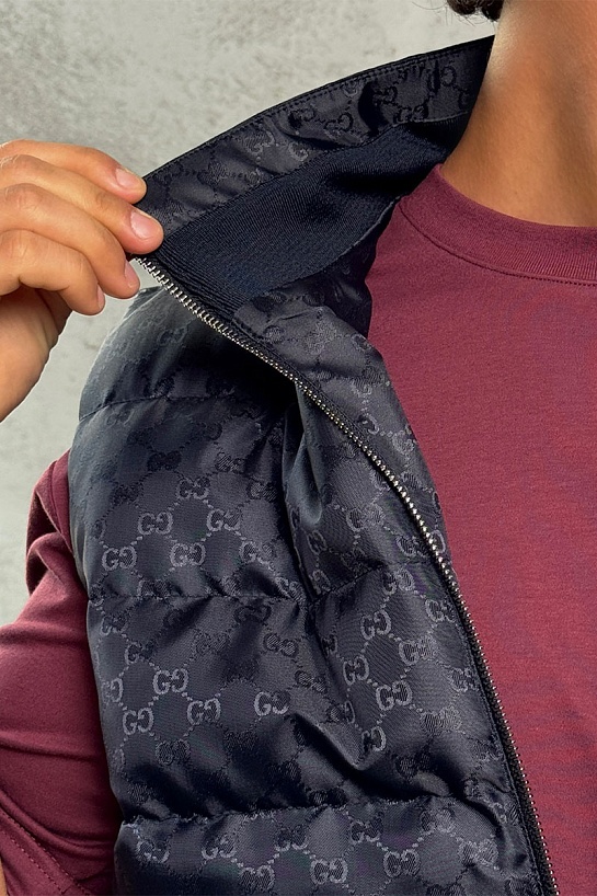 Мужской темно-синий жилет Gucci GG monogram