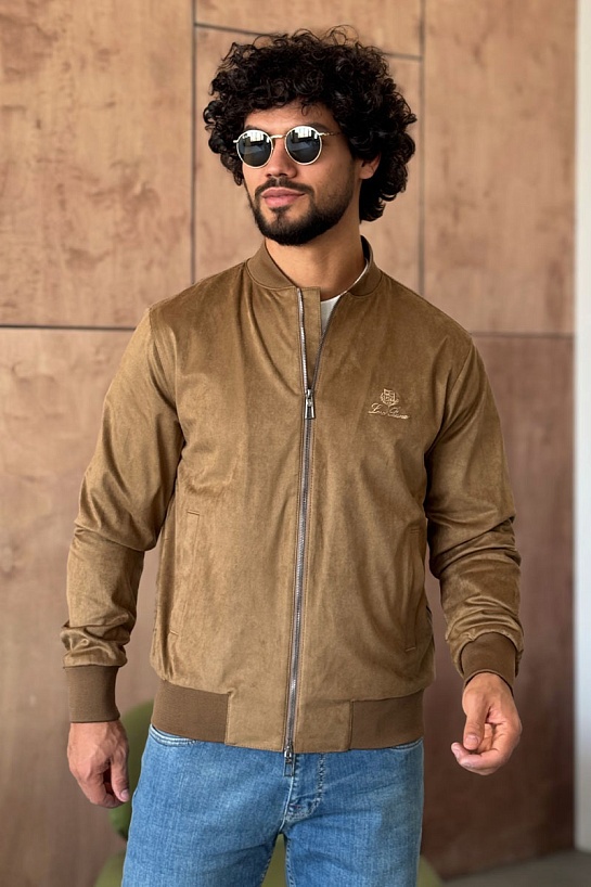 Мужской бежевый бомбер Loro Piana