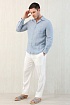 Льняная рубашка Brunello Cucinelli Premium - Blue