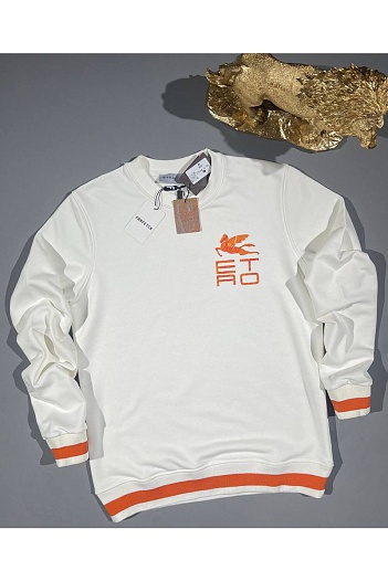 Мужская кофта Etro белого цвета logo-print   