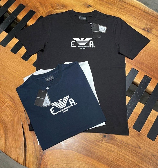 Белая футболка Emporio Armani Milano logo-print