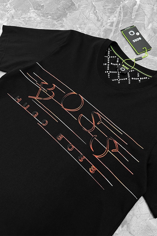 Футболка чёрного цвета Hugo Boss logo-applique