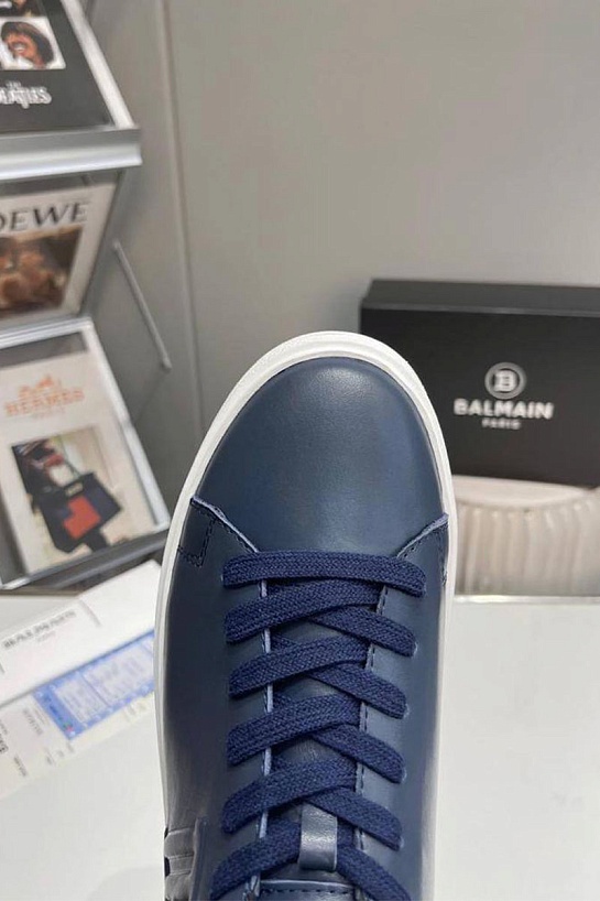 Мужские кожаные кроссовки Balmain B-Court