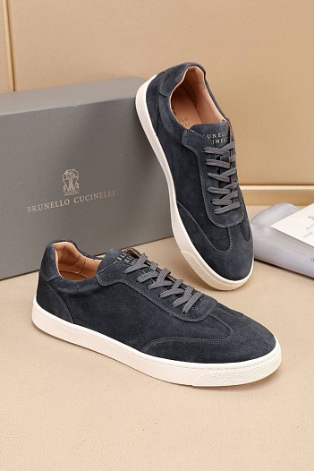Замшевые кроссовки Brunello Cucinelli low-top - Grey   