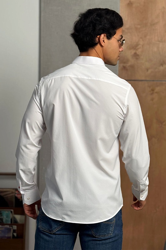 Мужская рубашка Hermes H embroidered - White