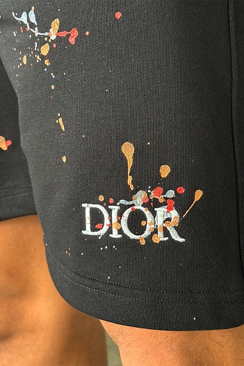 Чёрные шорты Dior Paint Splatter   