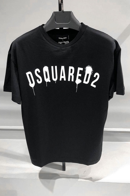 Чёрная оверсайз футболка Dsquared2
