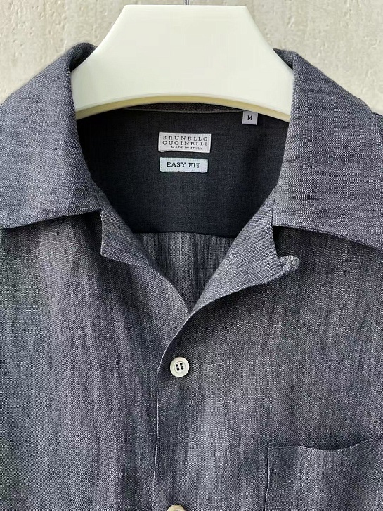 Льняная рубашка Brunello Cucinelli Premium - Grey