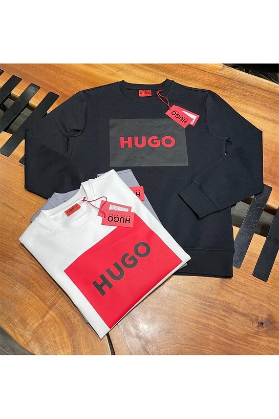 Белый свитшот Hugo Boss Duragol logo-print