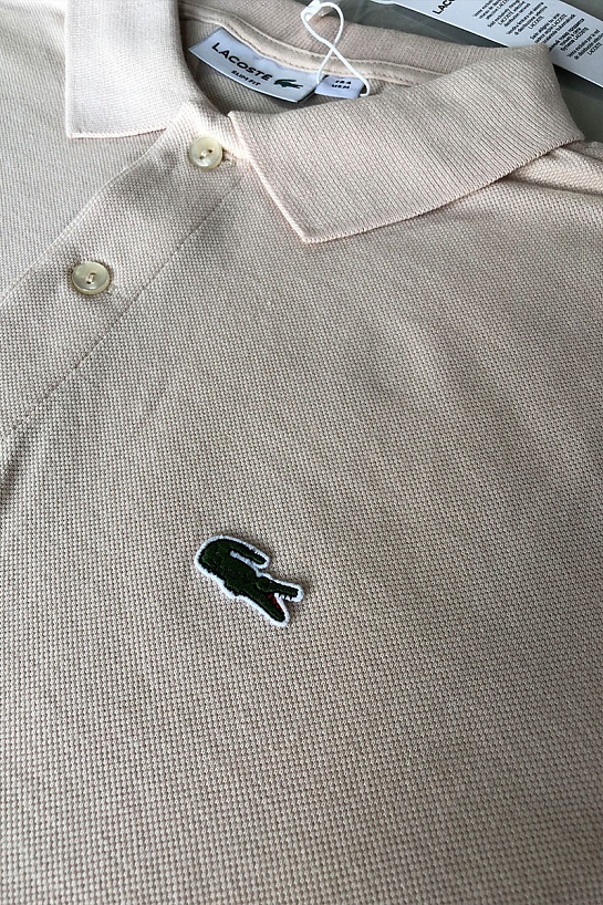 Мужское бежевое поло Lacoste Classic Fit