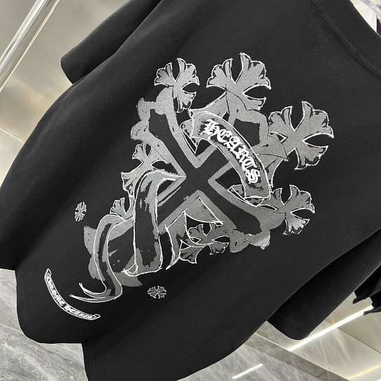 Чёрная оверсайз футболка Chrome Hearts Premium