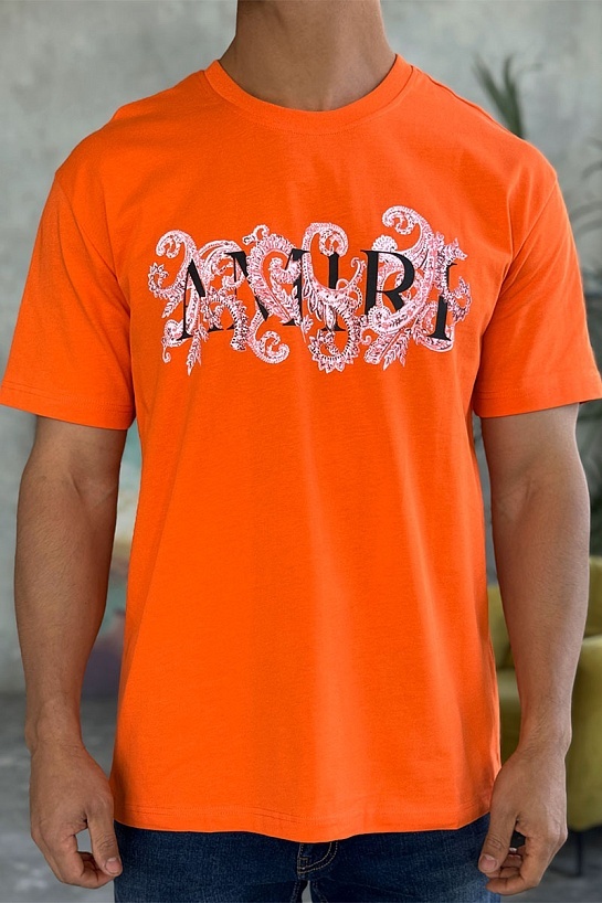 Оранжевая оверсайз футболка Amiri