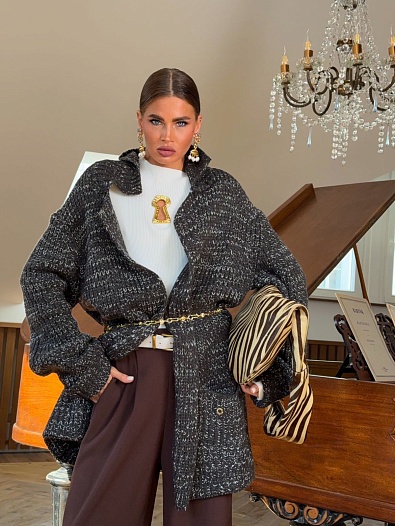 Женский кардиган Loro Piana серого цвета   