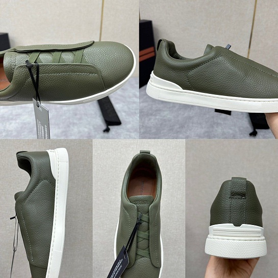 Мужские кроссовки Ermenegildo Zegna Triple Stitch Leather - Green