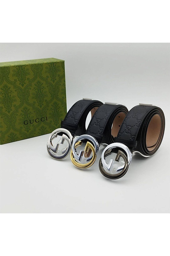 Мужской кожаный ремень Gucci - ширина 3.8 см, длина 100 / 110 / 115 см (3 расцветки)