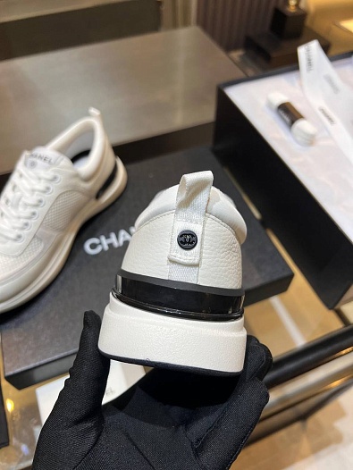 Женские кожаные кроссовки Chanel premium   