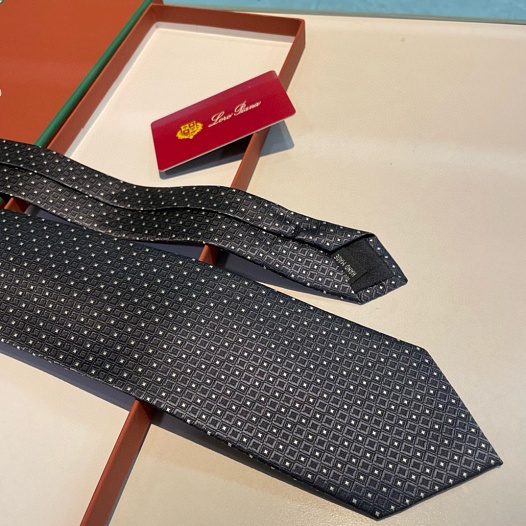 Галстук Loro Piana geometric logo-print premium - Black   