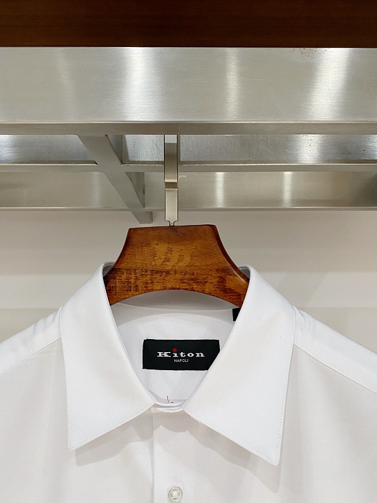 Мужская белая рубашка Kiton premium