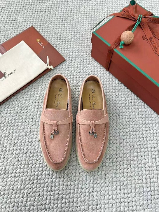 Женские лоферы Loro Piana Summer Charms Walk premium - Pink