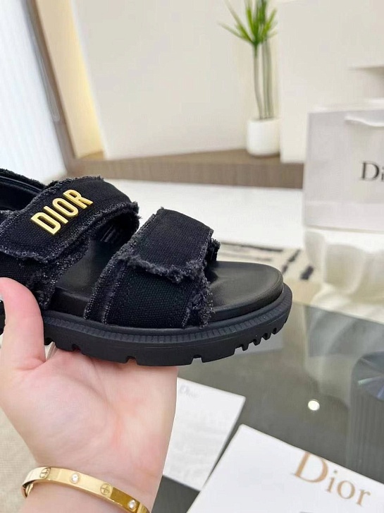 Женские сандалии Dior Dioract чёрного цвета