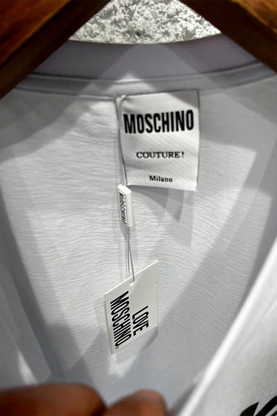 Черная оверсайз футболка Moschino logo-print