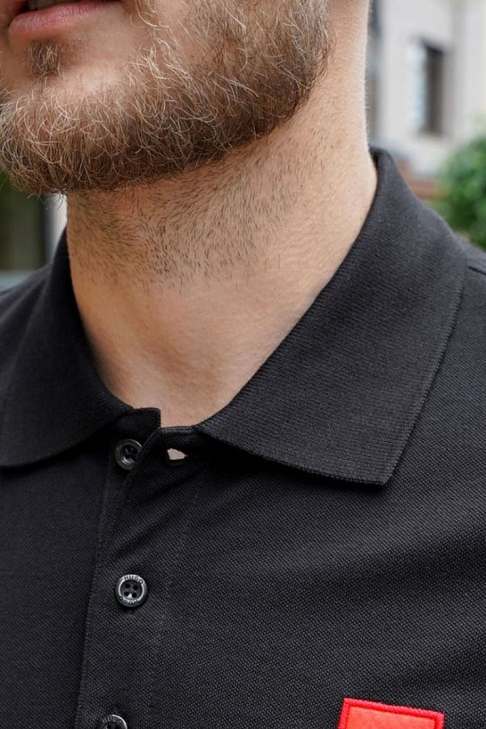 Мужское чёрное поло Hugo Boss classic badge