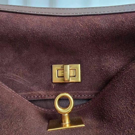 Замшевая сумка Balenciaga Rodeo 28x20 см - Brown