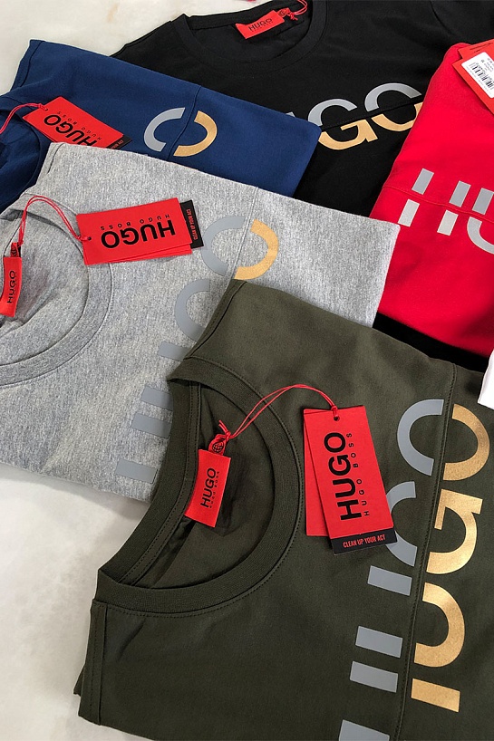 Мужская чёрная футболка Hugo Boss