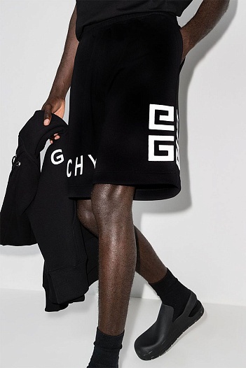 Мужские шорты Givenchy flocked logo - Black   