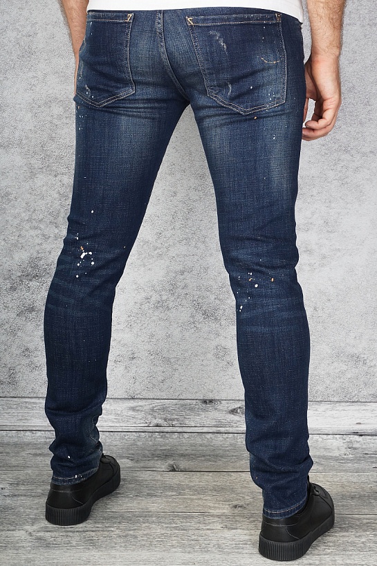 Мужские джинсы Dsquared2 "Paint Splatter" - Blue