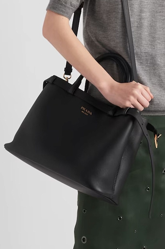 Женская кожаная сумка Prada Buckle 35x25 см (2 расцветки)