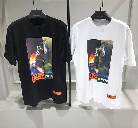 Белая оверсайз футболка Heron Preston Split Light Herons