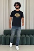 Чёрная футболка Versace Coupe Blason embroidered
