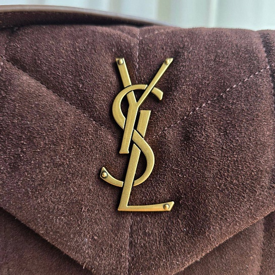 Замшевая сумка Yves Saint Laurent Lou Puffer 30x19 см
