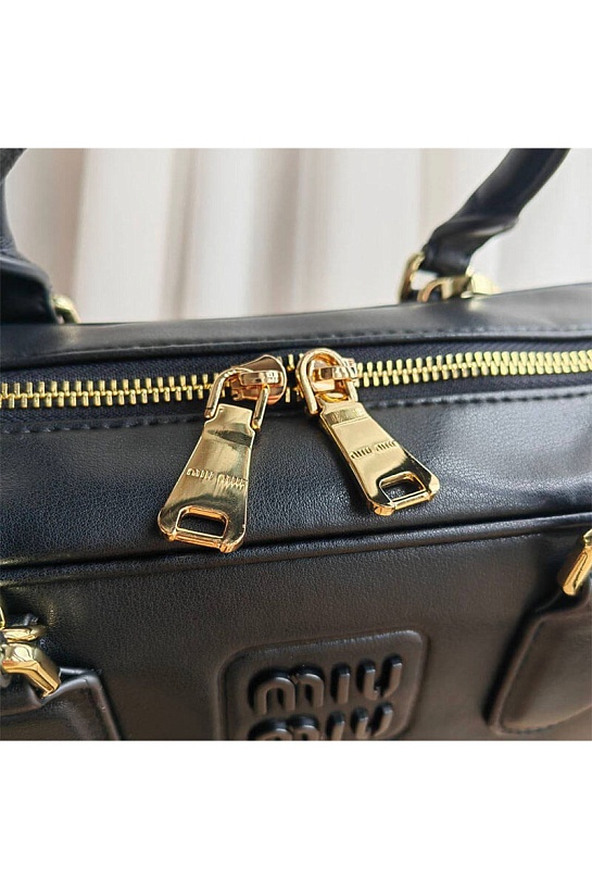 Кожаная сумка MIU MIU Arcadie 23x14 см - Black