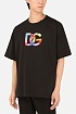 Чёрная оверсайз футболка Dolce&Gabbana multi-colored logo
