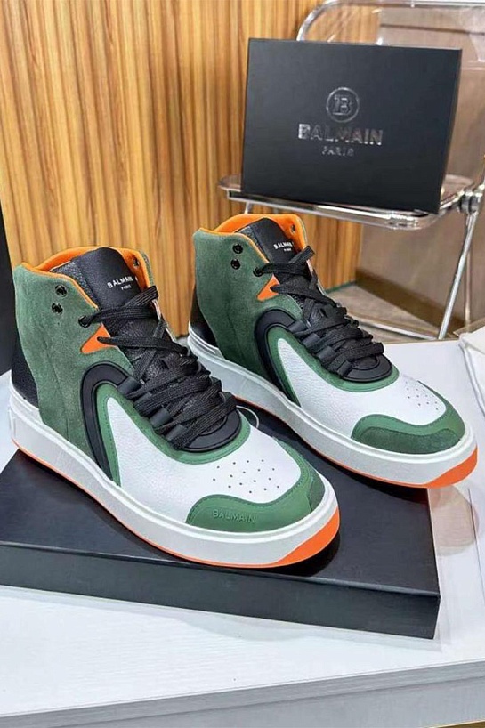 Кроссовки Balmain B-Skate High-Top - Green / White