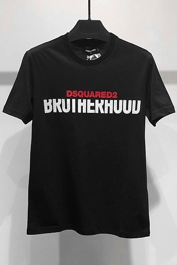 Мужская футболка Dsquared2 "Brotherhood" - Black   