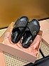 Женские кожаные сандалии MIU MIU Premium - Black