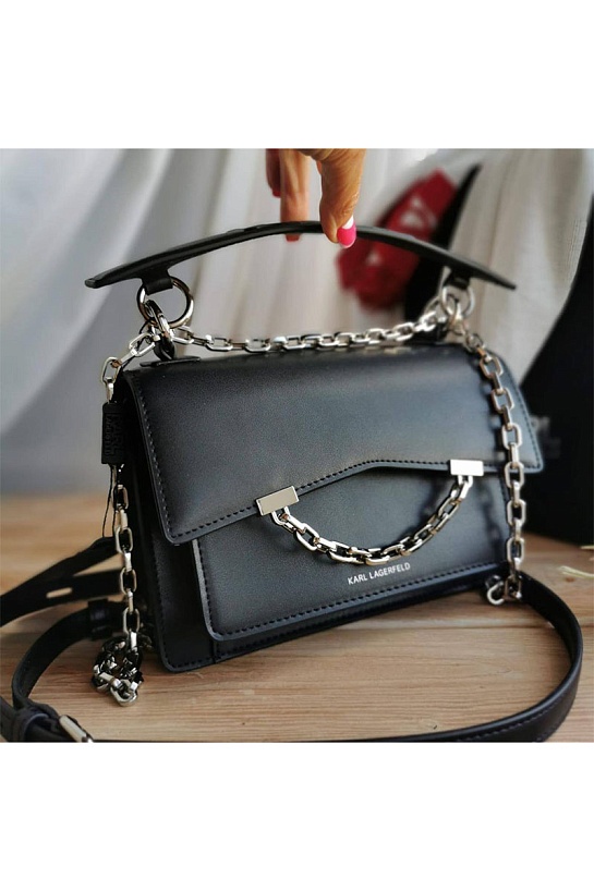 Кожаная сумка-сетчел Karl Lagerfeld Seven 21x15 см