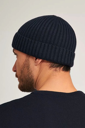 Шапка Emporio Armani 7 logo-plaque - Navy   