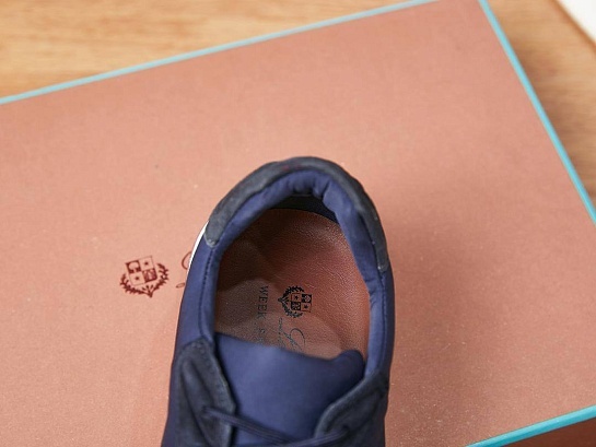 Замшевые кроссовки Loro Piana Week End Walk - Navy