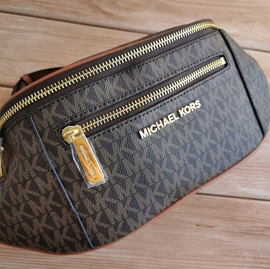 Кожаная поясная сумка Michael Kors Mott 33x16 см - Brown