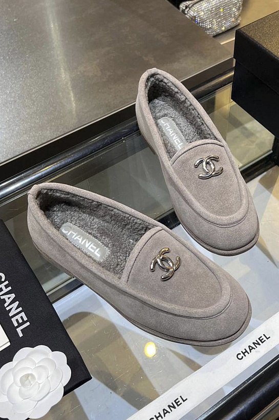 Женские замшевые лоферы Chanel premium
