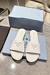 Женские кожаные шлёпанцы Prada Premium - White