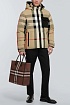 Утеплённая бежевая куртка Burberry с капюшоном